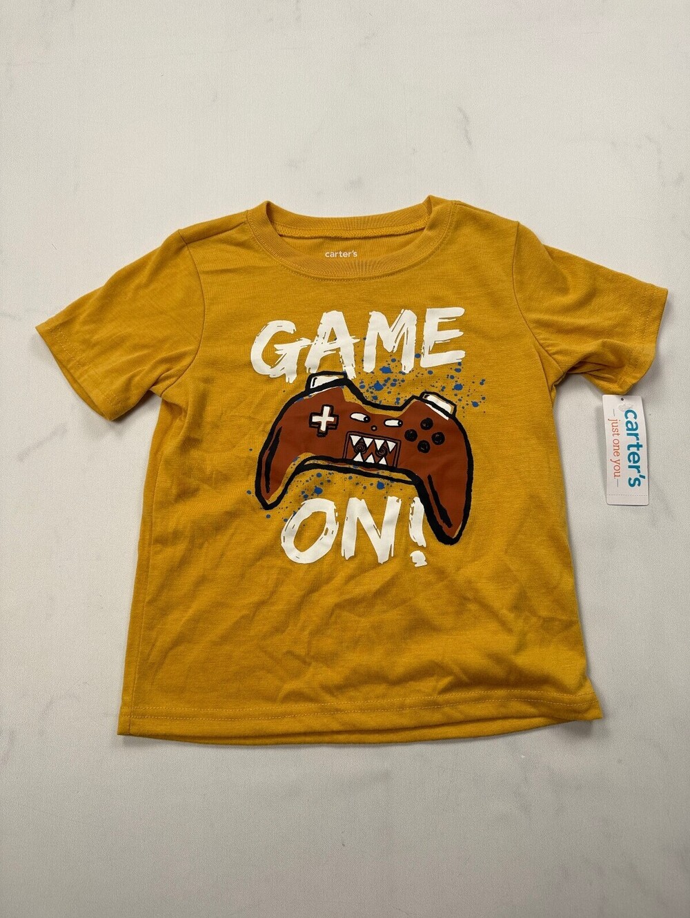 Carter's Game On T Shirt Mustard 2010s Graphic Tee - Boys 5